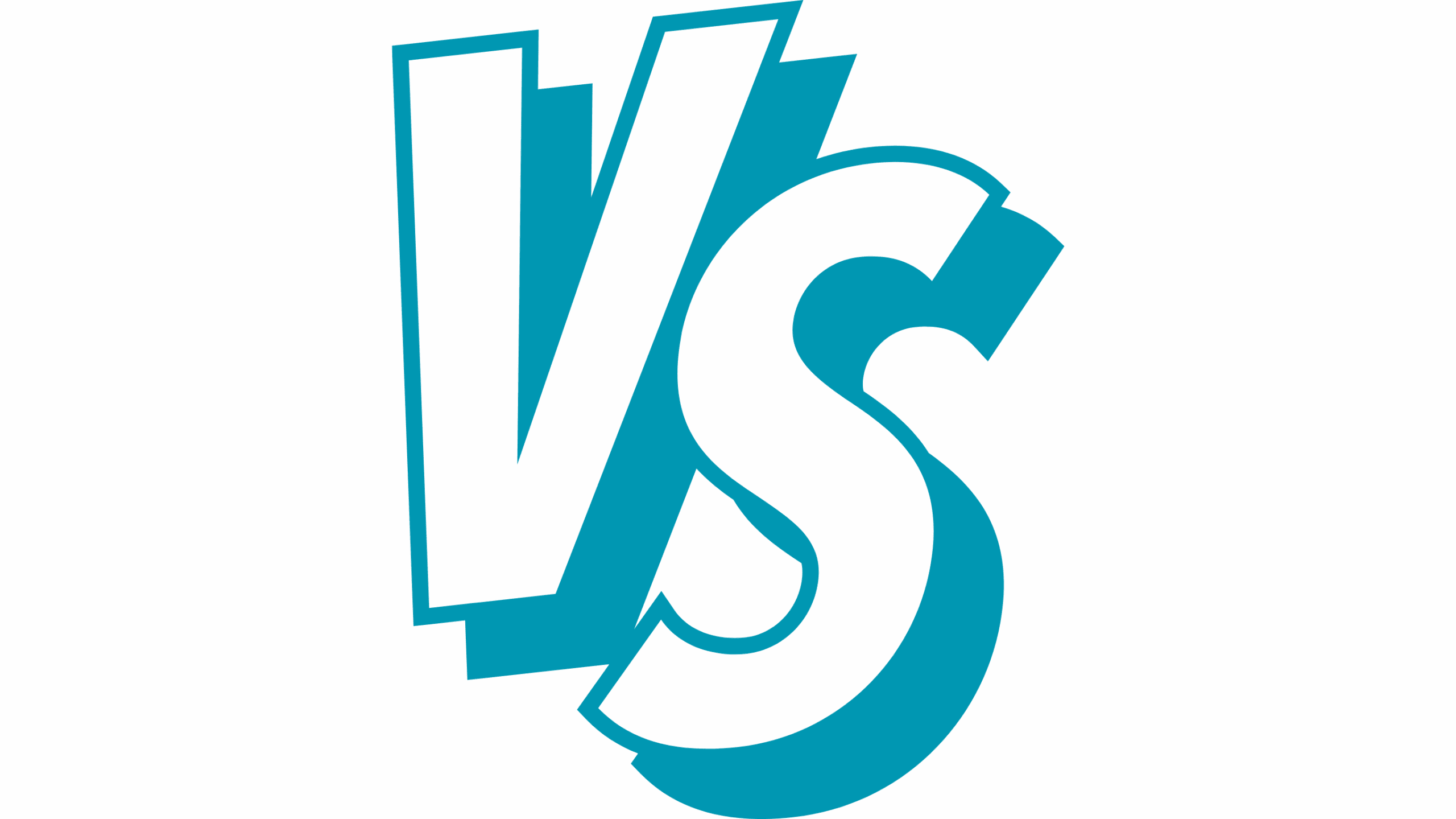 Bold overlapping letters V and S in blue with black shadows, stylized to represent a versus concept often used in comparisons or competitions.