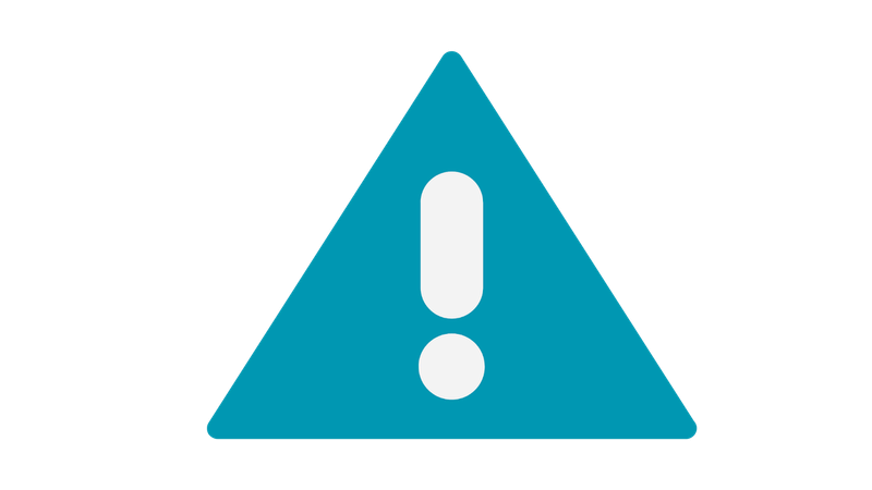 A blue triangular warning icon with a white exclamation mark, symbolizing caution or alert, possibly related to soil erosion mistakes.